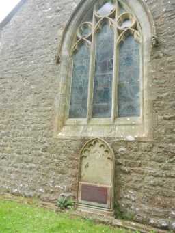 External view of one window of Church of St Giles, Bowes May 2016